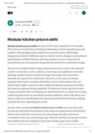 Modular kitchen price in delhi | Regalokitchens