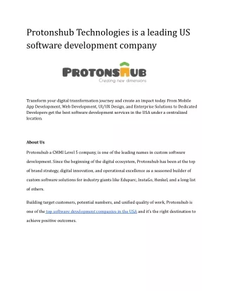 protonshub technologies is a leading us software