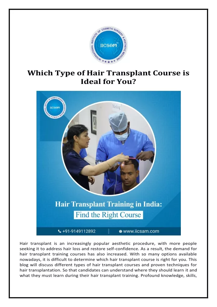 which type of hair transplant course is ideal