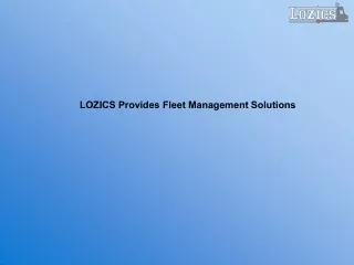 lozics provides fleet management solutions