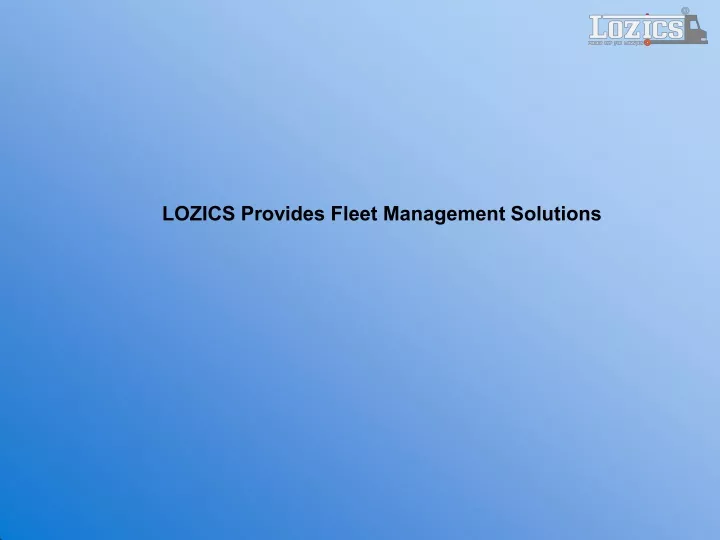 lozics provides fleet management solutions