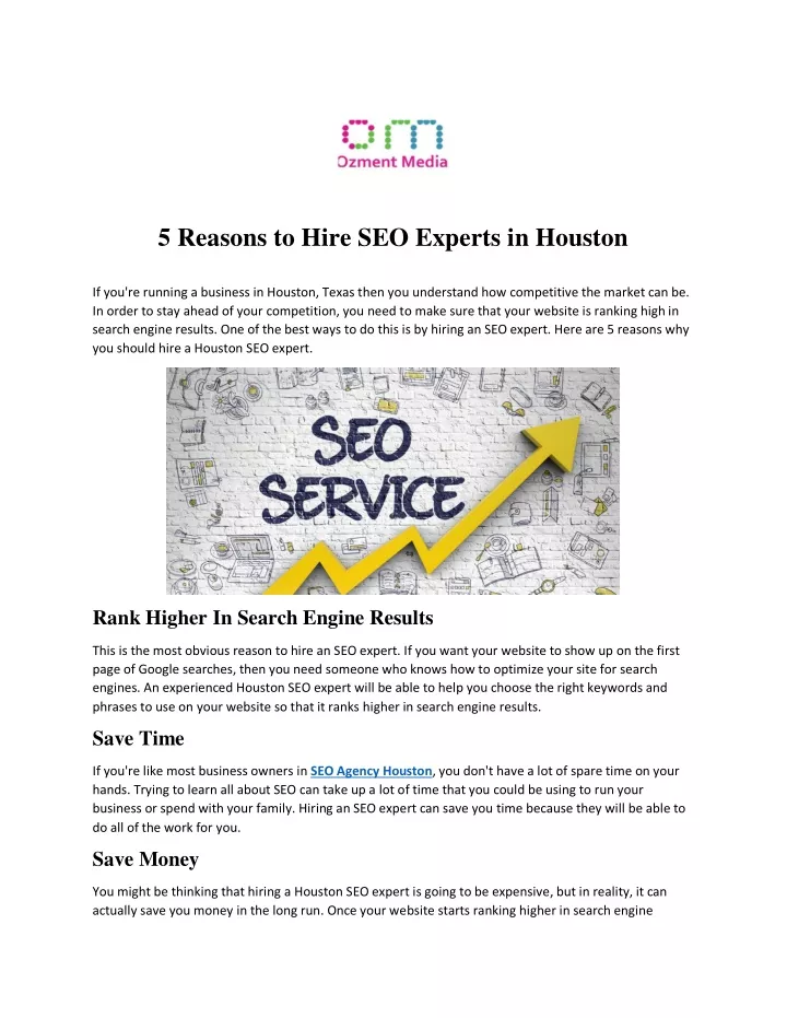 5 reasons to hire seo experts in houston