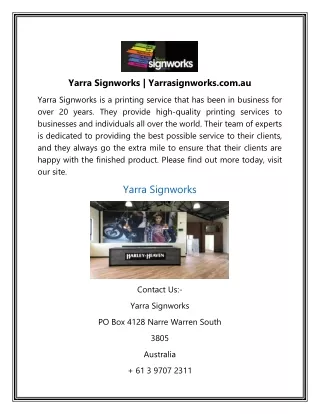 yarra signworks yarrasignworks com au