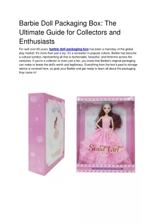 barbie doll packaging box the ultimate guide