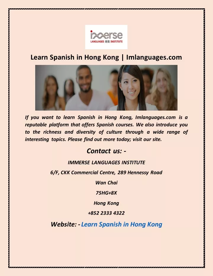 learn spanish in hong kong imlanguages com