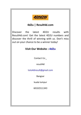 4d2u  Result4d.com