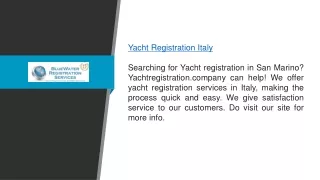 Yacht Registration Italy  Yachtregistration.company;;;