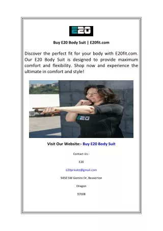 Buy E20 Body Suit  E20fit.com