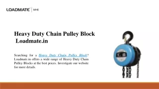 heavy duty chain pulley block loadmate in