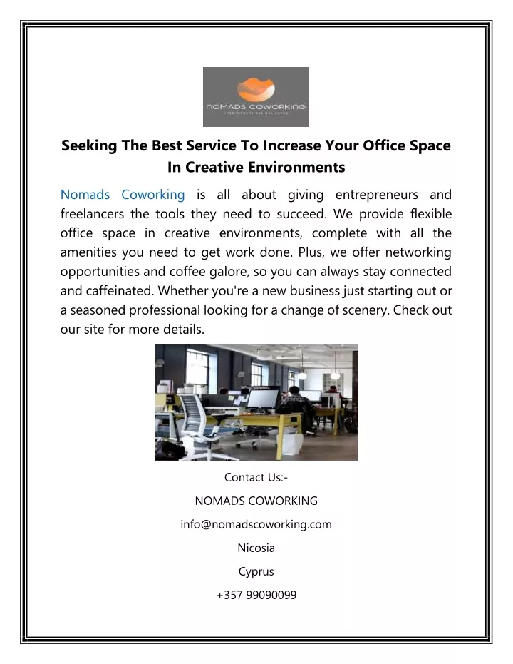 seeking the best service to increase your office