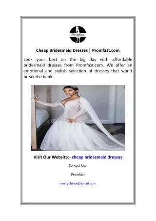 Cheap Bridesmaid Dresses  Promfast.com