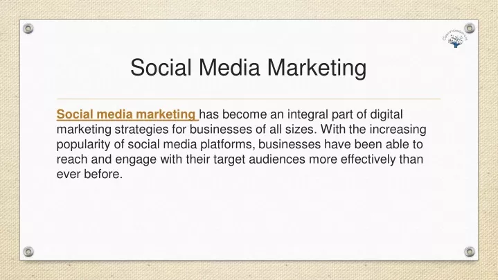 social media marketing