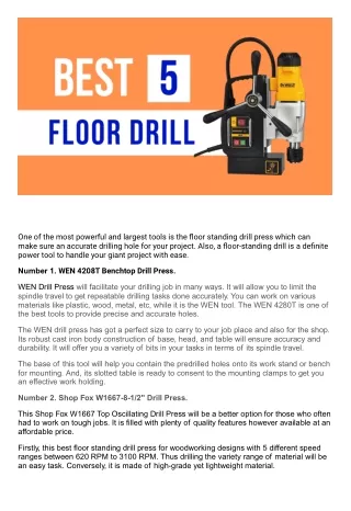 Best Floor Drill Press (Top 5 Picks)