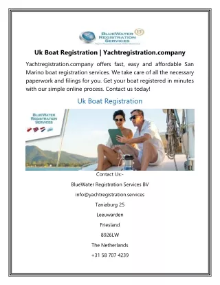 Uk Boat Registration | Yachtregistration.company