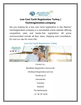 Low Cost Yacht Registration Turkey | Yachtregistration.company