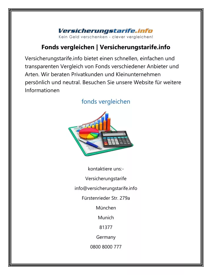 fonds vergleichen versicherungstarife info