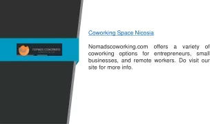 Coworking Space Nicosia  Nomadscoworking.com
