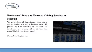 professional data and network cabling services