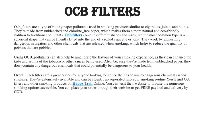 ocb ocb filters filters