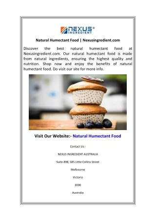 natural humectant food nexusingredient com