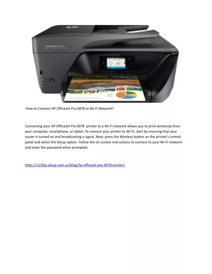 how to connect hp officejet pro 6978