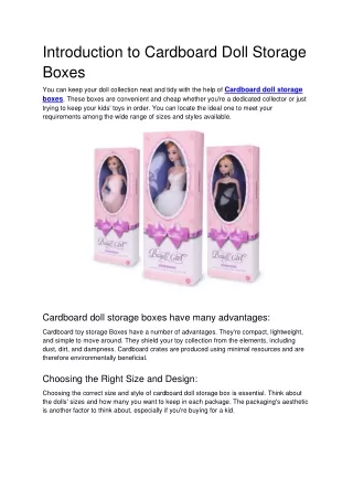 introduction to cardboard doll storage boxes