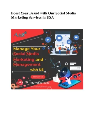 Boost Your Brand with Our Social Media Marketing and Management Services