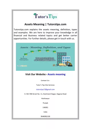 Assets Meaning  Tutorstips.com