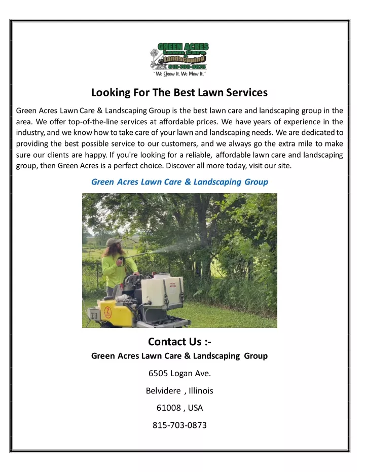 looking for the best lawn services