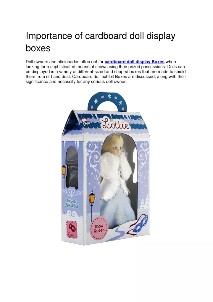 importance of cardboard doll display boxes