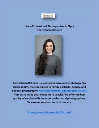 Hire a Professional Photographer in Nyc | Photostudio308.com