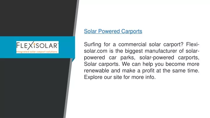 solar powered carports surfing for a commercial