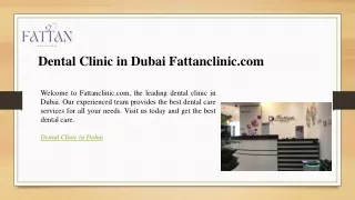 Dental Clinic in Dubai  Fattanclinic.com