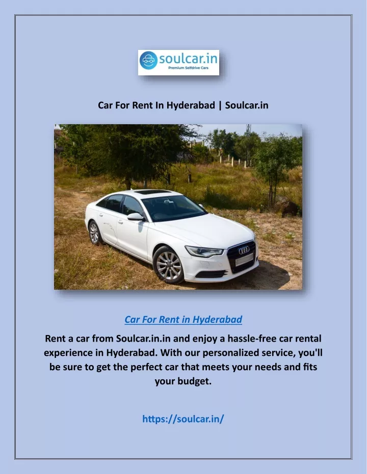 car for rent in hyderabad soulcar in