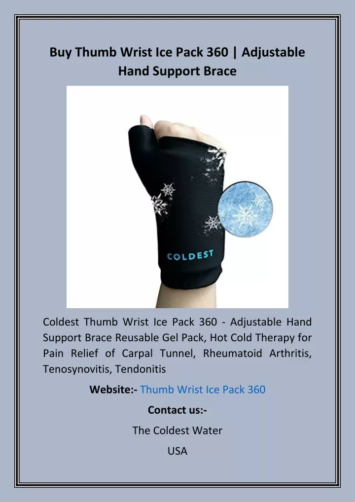 buy thumb wrist ice pack 360 adjustable hand