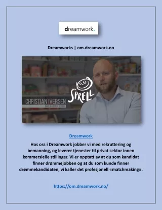 Dreamworks | om.dreamwork.no