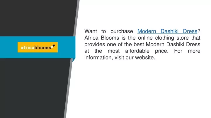 want to purchase modern dashiki dress africa