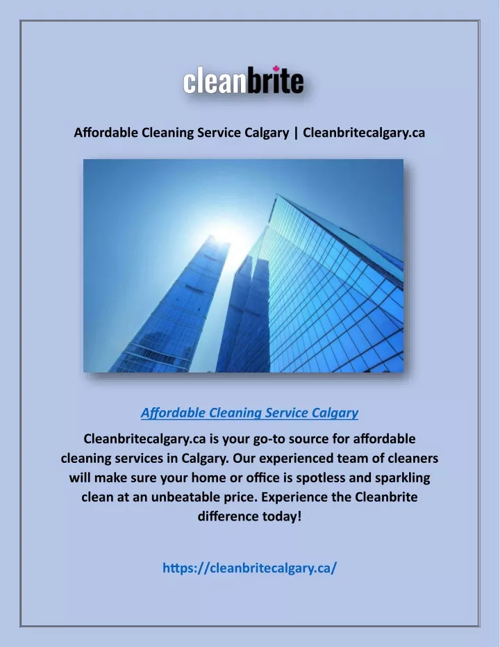 affordable cleaning service calgary