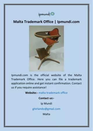 Malta Trademark Office  Ipmundi