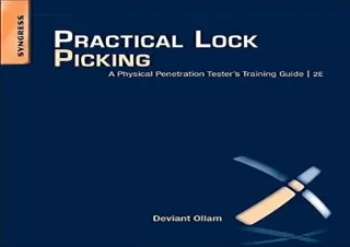 [READ PDF] Practical Lock Picking: A Physical Penetration Tester's Training Guid