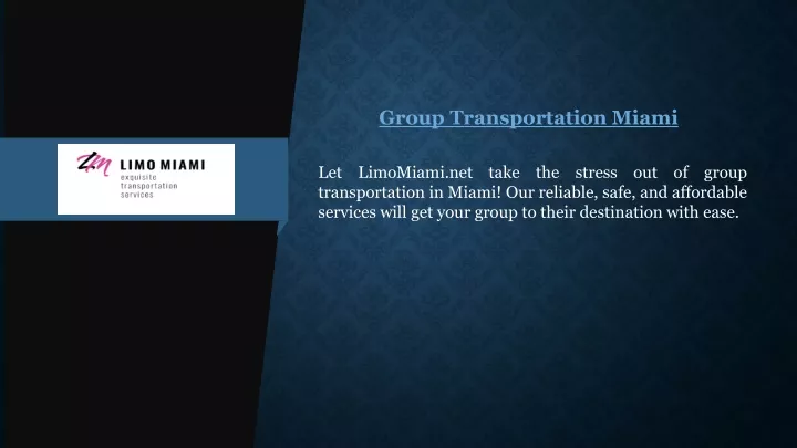 group transportation miami