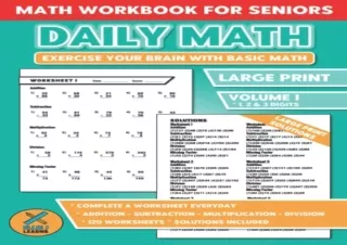 [DOWNLOAD PDF] Daily Math - Math Workbook For Seniors: Exercise Your Brain With