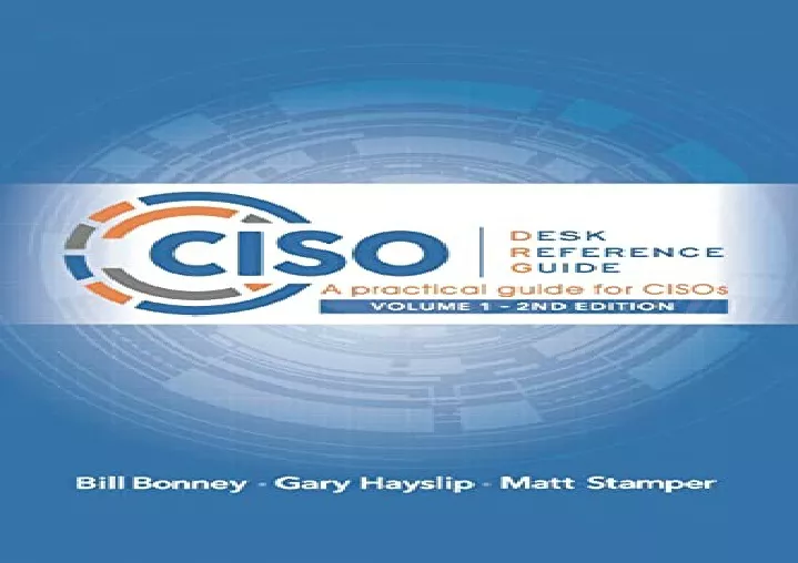 read pdf ciso desk reference guide a practical