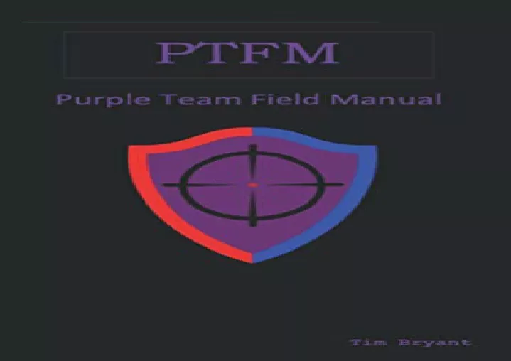 pdf book ptfm purple team field manual kindle