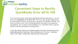 convenient steps to rectify quickbooks error 6010 100