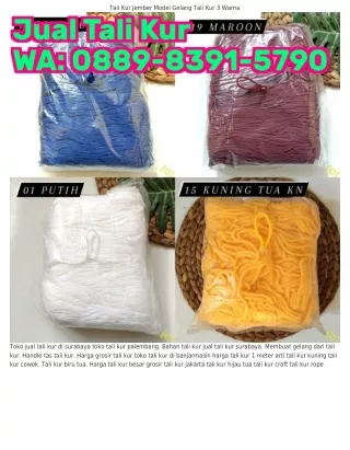 ౦88ᑫ-8ᣮᑫl-57ᑫ౦ (WA) Tali Kur Elastis Harga Warna Tali Kur