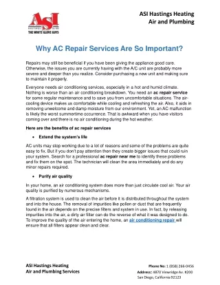 Why AC Repair Services Are So Important?