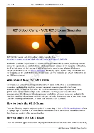 6210 Boot Camp - VCE 6210 Exam Simulator