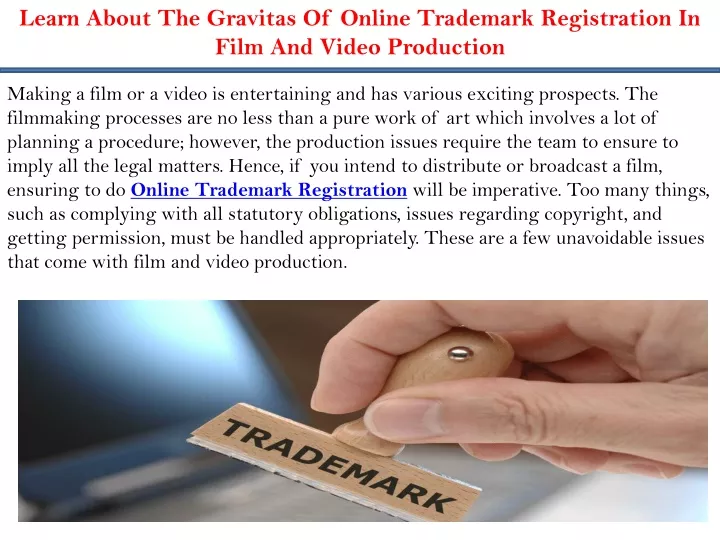 learn about the gravitas of online trademark