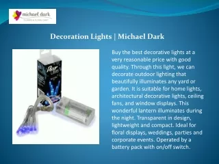 decoration lights michael dark